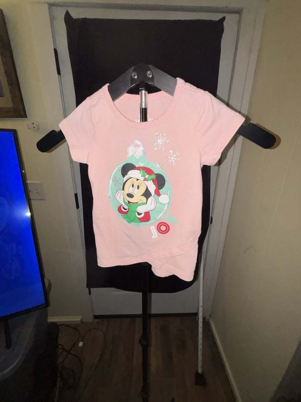 Disney Minnie Mouse Holiday Christmas Ornament Graphic T-Shirt Toddler Girls 2T